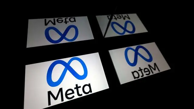 (FILES) This file illustration photo taken on January 12, 2023 in Toulouse, southwestern France, shows a tablet displaying the logo of the company Meta. - Facebook and Instagram owner Meta will launch a paid subscription service allowing users to verify their accounts, among other features, CEO Mark Zuckerberg said on February 19, 2023. (Photo by Lionel BONAVENTURE / AFP)
