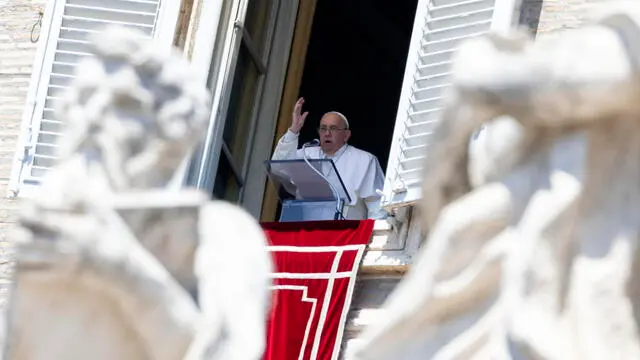 Pope Francis leads Sunday's Regina Coeli prayer from the window of his office overlooking Saint Peter's Square, Vatican City, 12 May 2024.ANSA/MASSIMO PERCOSSI