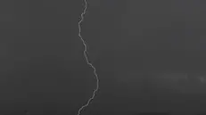 epa11289255 Lightning flashes in the sky during a thunderstorm on the eastern outskirts of Sana'a, Yemen, 19 April 2024. Heavy rains have hit the capital of Sana'a and most parts of Yemen, according to Yemen's meteorological service. The Food and Agriculture Organization (FAO) has recently warned that Yemen is expected to experience a surge in rainfall until the end of April, which could result in severe flooding in some of the country's provinces. EPA/YAHYA ARHAB