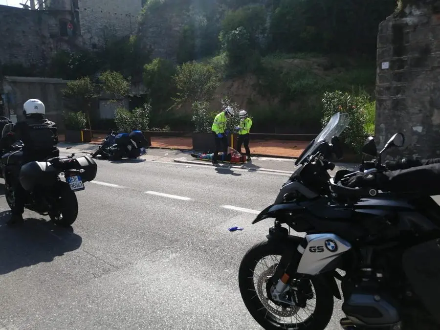 Incidente tra auto e moto a Gargnano