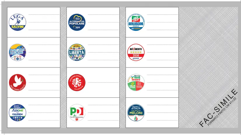 Il facsimile della scheda elettorale per le elezioni europee