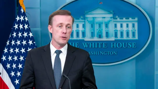 epa11337822 National Security Advisor Jake Sullivan responds to a question from the news media during the daily briefing at the White House in Washington, DC, USA, 13 May 2024. Sullivan briefed and responded to questions about US President Biden's Israel policy. EPA/SHAWN THEW