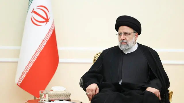 epa10934848 A handout picture made available by Russian Foreign ministry press service shows Iranian President Ebrahim Raisi listens to Russian Foreign Minister Sergei Lavrov, during their meeting following the Second regional 3+3 regional meeting in Tehran, Iran, 23 October 2023. Iran holds the meeting aiming to solve tension between Azerbaijan and Armenia. EPA/RUSSIAN FOREIGN MINISTRY PRESS SERVICE HANDOUT HANDOUT EDITORIAL USE ONLY/NO SALES HANDOUT EDITORIAL USE ONLY/NO SALES