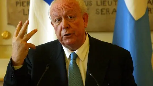 Marseilles's mayor Jean claude Gaudin reacts during a news conference at Marseille on Wednesday, 26 December 2003, after the Defi swiss annouced the city of the next America's cup sailing trophy will be in the Spanish city of Valencia. Valencia was competing with Lisbon, Naples and Marseille. EPA/OLIVIER HOSLET