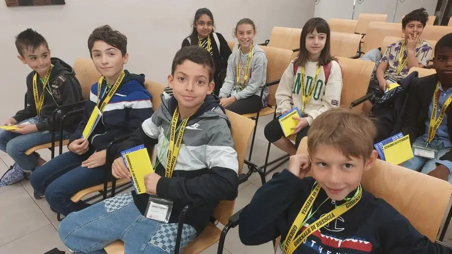 Gli studenti della quinta C della primaria Gianni Rodari di Poncarale in visita al GdB