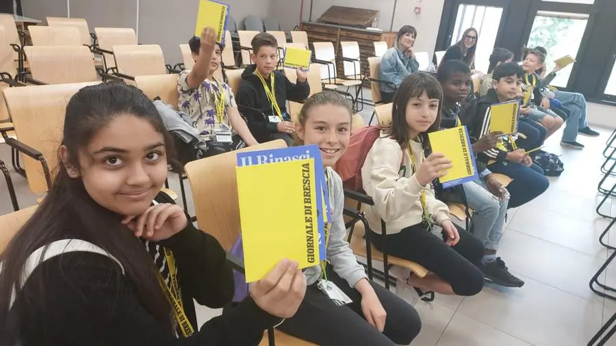 Gli studenti della quinta C della primaria Gianni Rodari di Poncarale in visita al GdB