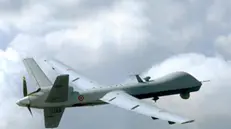 Nella foto il 'Re dei droni', il Predator, utilizzato in ambito militare e in dotazione anche all'Aeronatica Militare, che lo ha impiegato anche nelle operazioni Mare Nostrum per individuare i barconi di profughi in difficoltà, Roma, 21 maggio 2014. Il ''Roma Drone Expo&Show'' è in programma il 24 e 25 maggio, con decine di velivoli e prototipi. ANSA/Ufficio Stampa Roma Drone Expo&Show ++ NO SALES, EDITORIAL USE ONLY ++