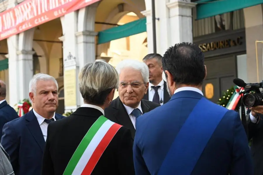 Il Presidente Sergio Mattarella in piazza Loggia