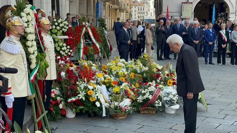 Il Presidente Sergio Mattarella in piazza Loggia