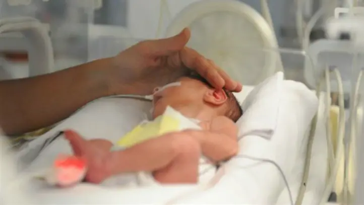 Un neonato nell'incubatrice