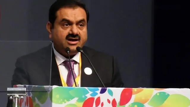 epa07296409 Gautam Adani, Chairman and Founder, Adani Group, speaks during the inauguration of Vibrant Gujarat Global Summit 2019 at Mahatma Mandir in Gandhinagar, India, 18 January 2019. According to reports, more than 30,000 national and international delegates along with top executives from major firms are expected to attend the three-day event. EPA/DIVYAKANT SOLANKI
