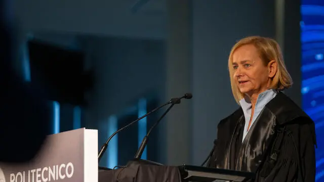 Inaugurazione 161esimo anno Accademico del Politecnico di Milano “Technology for Humanity” Nella too ala rettrice PoliMi Donatella Sciuto Milano, 20 Novembre 2023, ANSA/DAVIDE CANELLA