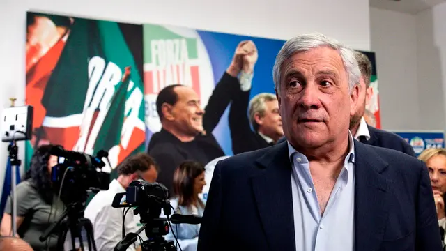 epa11401109 Antonio Tajani, Italian Minister of Foreign Affairs and Secretary of Forza Italia (Fi) awaits the results of the European Elections in Rome, Italy, 09 June 2024. The European Parliament elections took place across EU member states from 06 to 09 June 2024. EPA/ANGELO CARCONI