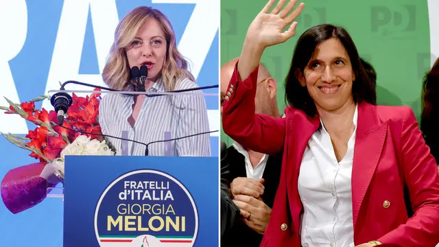 Giorgia Meloni at the headquarters of the Brothers of Italy (Fratelli d'Italia) speaks to journalists about the European Parliament election, in Rome, Italy, 9 June 2024. ANSA/GIUSEPPE LAMI