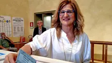 The mayoral candidate Elena Carnevali at the seat during the administrative votes for the municipality of Bergamo. Bergamo, Italy, 8 May 2024. ANSA/MICHELE MARAVIGLIA