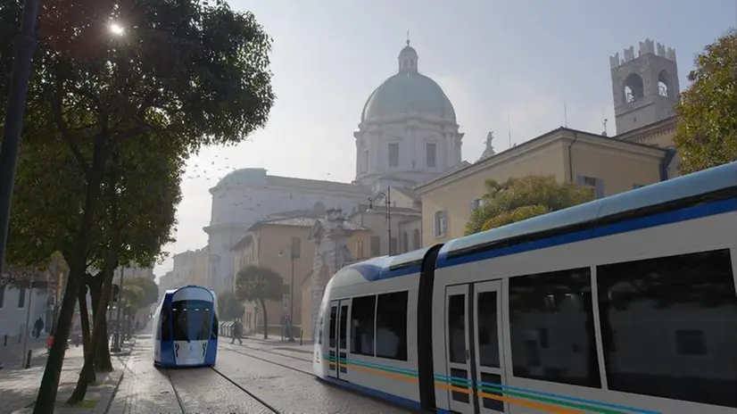 Il rendering del tram di Brescia