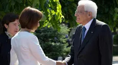 Il Presidente della Repubblica Sergio Mattarella a Palazzo Presidenziale accolto da Maia Sandu Presidente della Repubblica di Moldova,in occasione della visita Ufficiale nella Repubblica di Moldova (foto di Francesco Ammendola - Ufficio per la Stampa e la Comunicazione della Presidenza della Repubblica)