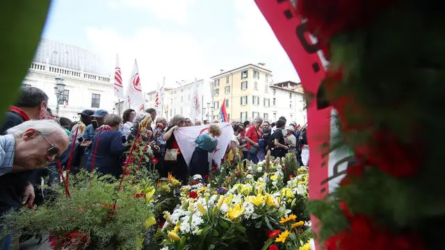 commemorazione della strage di Piazza Loggia a Brescia, Brescia 28 maggio 2023. ANSA/SIMONE VENEZIA