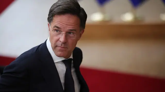 epa11417959 Dutch Prime MinisterMark Rutte arrives at a European Peopleâ€™s Party (EPP) leaders meeting in Brussels, Belgium, 17 June 2024. EU leaders gather in Brussels following the European Parliament elections to discuss the next institutional cycle and to renew the European institutions top jobs with the need to reflect the diversity of the EU in terms of geography, country size, gender, and political affiliation. EPA/OLIVIER MATTHYS