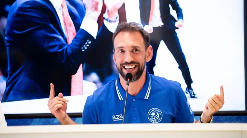 SPORT BASKET BRESCIA Germani Pallacanestro Brescia Presentazione Giuseppe Poeta NELLA FOTO un momento della conferenza Giuseppe Poeta 18-06-2024 Checchi@newreporter