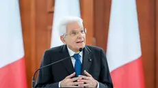 epa11419797 President of Italy Sergio Mattarella attends a joint press conference with the President of Moldova at the Presidential Palace in Chisinau, Moldova, 18 June 2024. The Italian president is on a two-day official visit to Moldova. It is the first official visit by a President of the Italian Republic to the Republic of Moldova. EPA/DUMITRU DORU