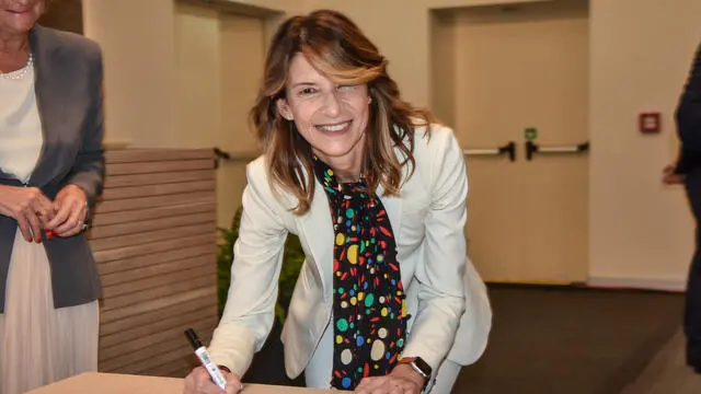Silvia de Dominicis alla conferenza stampa di presentazione dei Women’s forum G20 Italy alla Banca d’Italia Milano, 17 Ottobre 2021 ANSA/MATTEO CORNER
