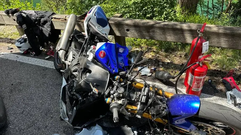 L'incidente tra moto in Valvestino