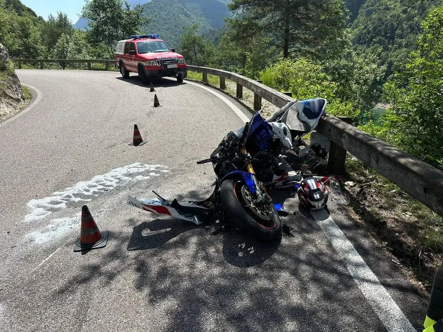 L'incidente tra moto in Valvestino