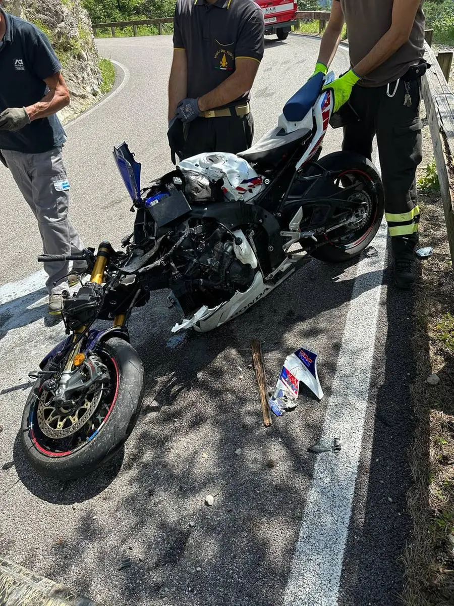 L'incidente tra moto in Valvestino