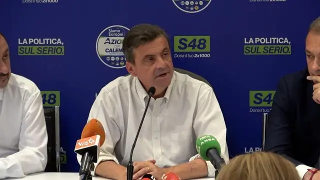 La conferenza stampa del leader di Azione Carlo Calenda a Roma, 10 giugno 2024. ANSA/Alanews