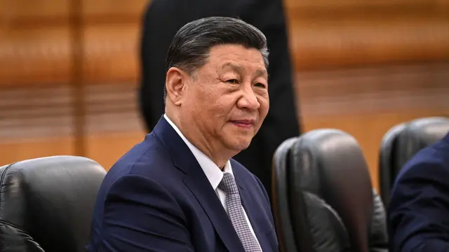 epa11442904 China's President Xi Jinping attends a bilateral meeting with Peru's president at the Great Hall of the People in Beijing, China, 28 June 2024. The Peruvian president is on an official visit to China. EPA/JADE GAO / POOL