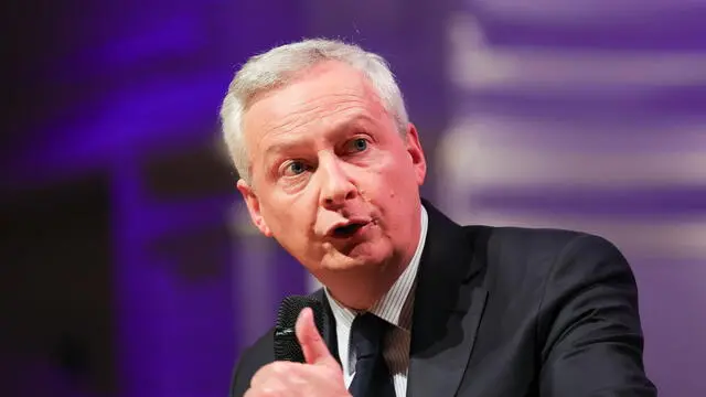 epa11424728 France's Minister for Economy and Finances Bruno Le Maire speaks during the audition of candidates of legislative elections organised by French business confederation (Medef), in Paris, France, 20 June 2024. The French president announced on 09 June the dissolution of the National Assembly and called for new elections on 30 June and 07 July. EPA/Teresa Suarez