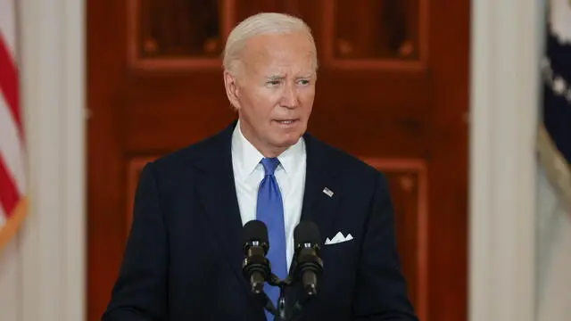 epa11451518 US President Joe Biden delivers remarks about the US Supreme Court Presidential Immunity ruling for the Trump vs. United States case at the White House in Washington, DC, USA, 01 July 2024. The Court released their ruling which stated that a sitting president has immunity from criminal liability for actions taken while in office that are deemed Official Acts. EPA/SAMUEL CORUM / POOL