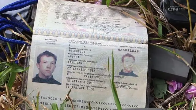 epa04224301 The passport of Italian photojournalist, 30-year old Andrea Rocchelli, killed Saturday near Slaviansk, is photographed in Slaviansk, Ukraine, 25 May 2014. Italy's foreign ministry says an Italian photojournalist has been killed in eastern Ukraine, where he was covering the conflict ahead of the presidential election. The ministry said in a statement that Andrea Rocchelli, 30, was killed Saturday in the area of Slaviansk, a hotbed of pro-Russia, anti-Kiev sentiment. It stressed that the journalist's body, taken to a hospital along with that of a Russian citizen, was awaiting official identification and that Rocchelli's family was arriving in Kiev later Sunday. EPA/POOL