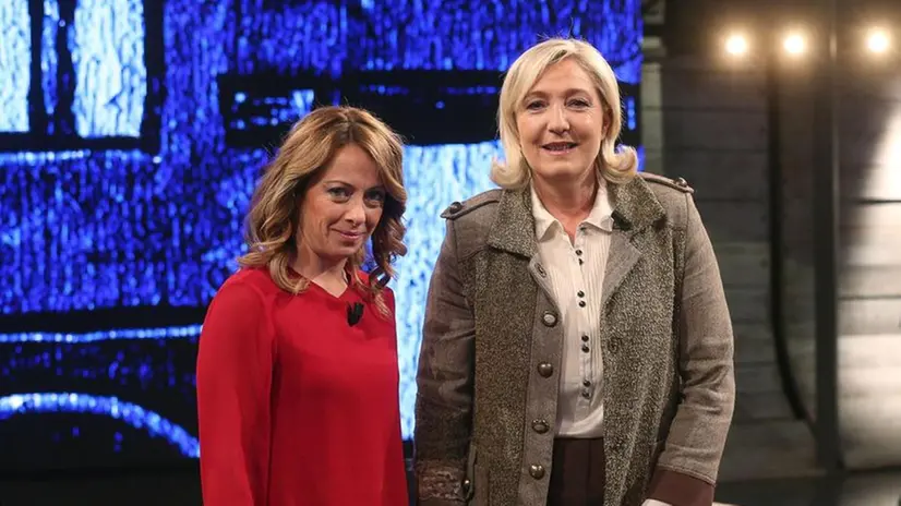 Giorgia Meloni e Marine Le Pen - Foto Ansa © www.giornaledibrescia.it