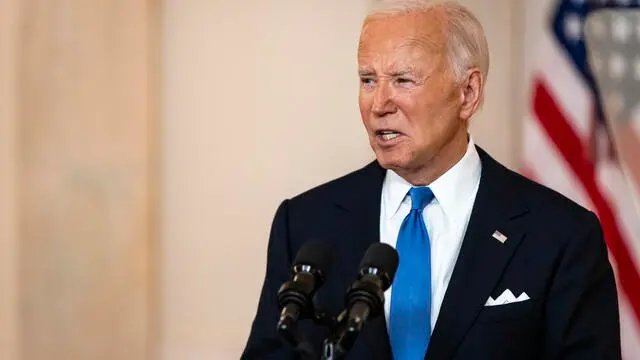 epa11451534 US President Joe Biden delivers remarks about the US Supreme Court Presidential Immunity ruling for the Trump vs. United States case at the White House in Washington, DC, USA, 01 July 2024. The Court released their ruling which stated that a sitting president has immunity from criminal liability for actions taken while in office that are deemed Official Acts. EPA/SAMUEL CORUM / POOL