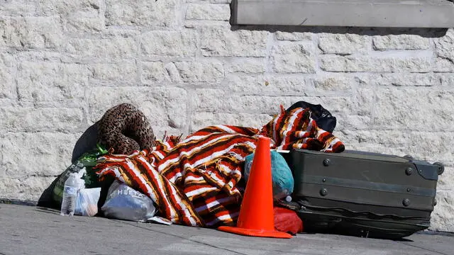 epa11113209 A homeless person is covered up by a blanket on a sidewalk in Austin, Texas, USA, 29 January 2024. A report from Harvard's Joint Center for Housing on 25 January 2024, shows that homelessness in January 2023 has increased by 12 percent compared to last year, with over 650,000 people experiencing homelessness as a result of rising rents and wages reductions. EPA/ADAM DAVIS