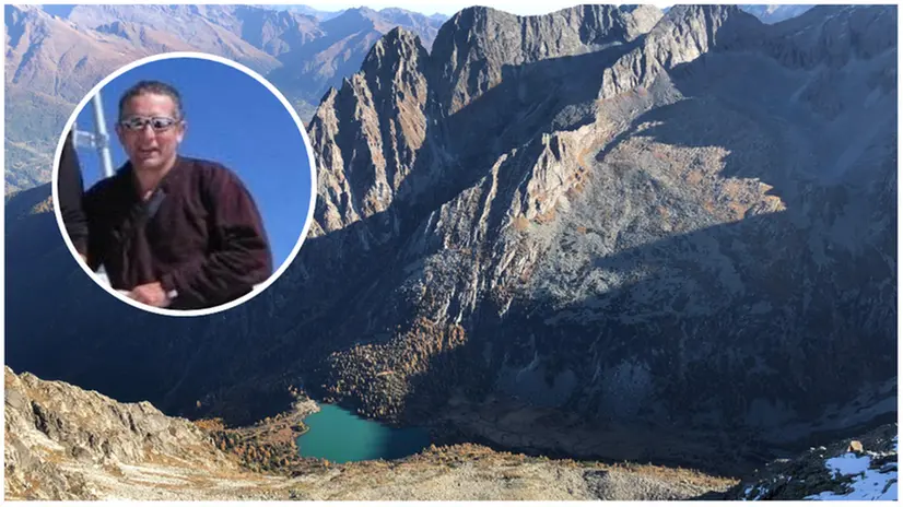 Roberto Baccanelli aveva 67 anni, è morto precipitando per 50 metri ai piedi della Cima d'Aviolo - Foto Sergio Gabossi