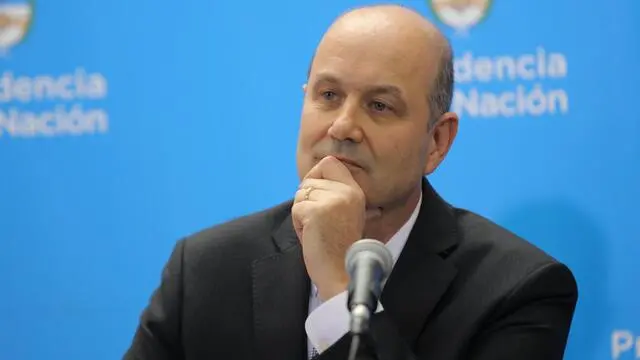 epa06792293 The President of the Central Bank of the Argentine Republic (BCRA), Federico Sturzenegger, delivers statements to the press during a press conference accompanied by Argentine Finance Minister Nicolas Dujovne (not pictured), in Buenos Aires, Argentina, 07 June 2018. Argentina announced the signing of a three-year stand-by agreement with the International Monetary Fund (IMF) for 50 billion US dollar, to lower inflation, achieve fiscal balance and avoid a fiscal crisis. EPA/JAVIER CAAMANO