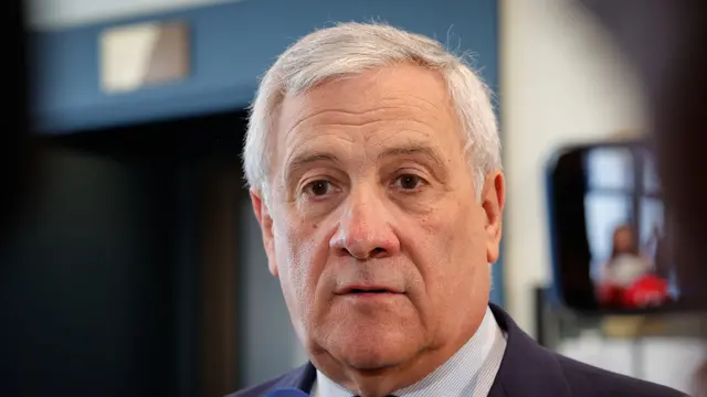 Italy's Minister for Foreign Affairs, Antonio Tajani talk to the Media at Sofitel Hotel, in Bruxelles, Belgium, 27 June 2024. ANSA/GIUSEPPE LAMI
