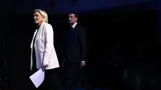 Rassemblement National: la leader Marine Le Pen e il presidente Jordan Bardella - Foto Ansa/Afp Julien De Rosa © www.giornaledibrescia.it