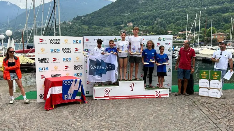 Il podio assoluto della terza nazionale Feva al 60° Trofeo del Sebino - © www.giornaledibrescia.it