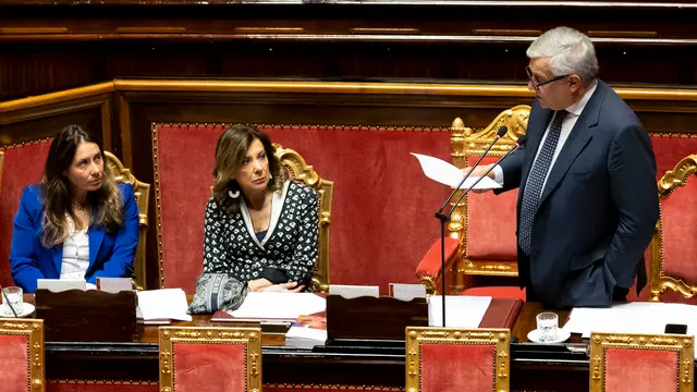 Il ministro per la disabilità Alessandra Locatelli, Il ministro delle riforme, Elisabetta Alberti Casellati, Il ministro degli esteri Antonio Tajani, al senato della repubblica in occasione del question time. Roma, 4 luglio 2024 ANSA/MASSIMO PERCOSSI