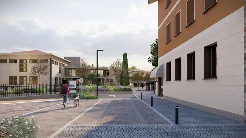 Un rendering di come sarà piazza San Martino pedonale