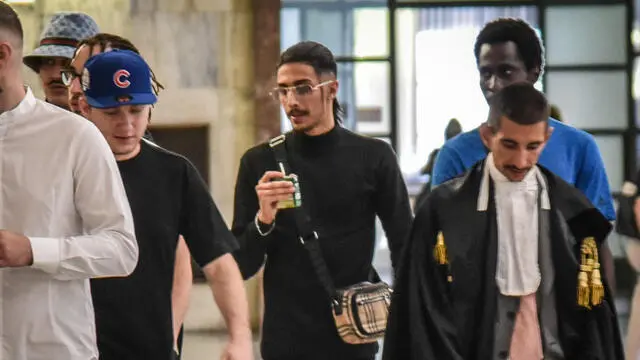 Il rapper Baby Gang arriva in tribunale per l’udienza per la sparatoria, Milano 5 Luglio 2023 ANSA/MATTEO CORNER