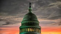 La cupola di Capitol Hill al tramonto durante il vertice Nato a Washington - Foto Ansa7Alessandro Di Meo © www.giornaledibrescia.it