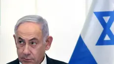 epa11391461 Israeli Prime Minister Benjamin Netanyahu attends a Cabinet meeting at the Bible Lands Museum in Jerusalem, 05 June 2024. EPA/GIL COHEN-MAGEN / POOL