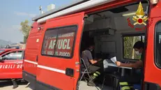 epa08636505 A handout photo made available by the Italian Fire Department (Vigili del Fuoco) shows Italian firefighters at the site of the wildfires that are raging in Altofonte, Sicily, southern Italy, 30 August 2020. According to reports, the wildfires just outside Palermo started on 29 August, forcing evacuation of local residents. EPA/ITALIAN FIRE DEPARTMENT / HANDOUT HANDOUT EDITORIAL USE ONLY/NO SALES