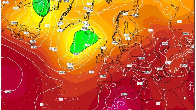 Il modello matematico GFS prevede alta pressione ad oltranza -  Fonte www.wetterzentrale.de