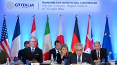 Il ministro degli Esteri Antonio Tajani durante la Riunione Ministeriale G7 Commercio in Calabria, Villa San Giovanni, 17 luglio 2024. ANSA/ALESSANDRO DI MEO